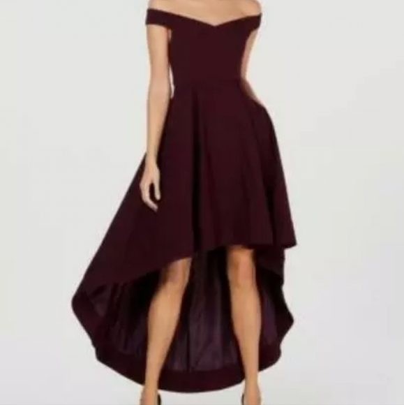 NWT Calvin Klein Off Shoulder High-Low Dress - Picture 4 of 9